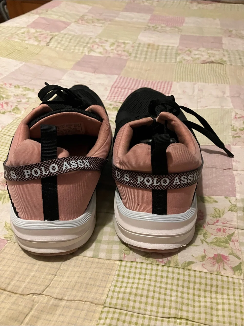 U.S. Polo Assn. Women's Black and Pink Athletic Sneakers - Picture 3 of 7